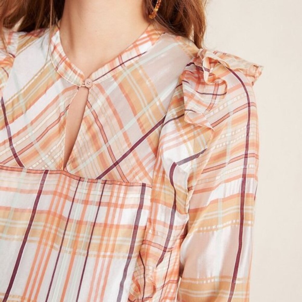 Anthropologie Current Air Polly Ruffled-Peasant L - Picture 4 of 13
